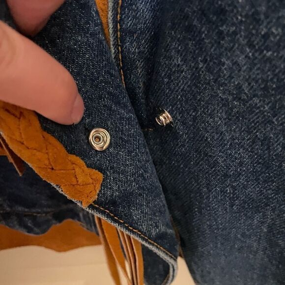 Phoenix USA Frontier Collection Jean Jacket With Leather Fringe - Size Small - Picture 8 of 13